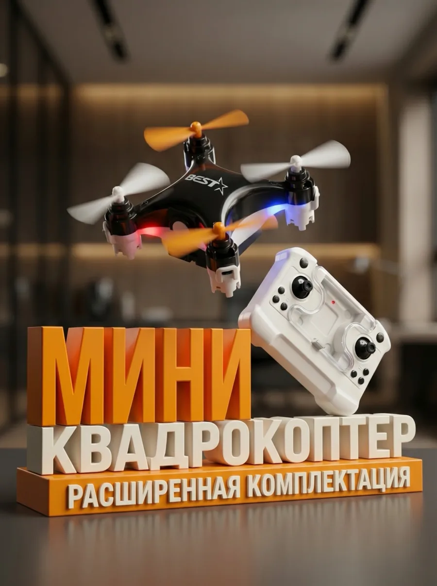 Мини-квадрокоптер AllTech с пультом